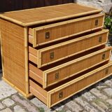 Rattan chest of drawers by Dal Vera Italy 1970