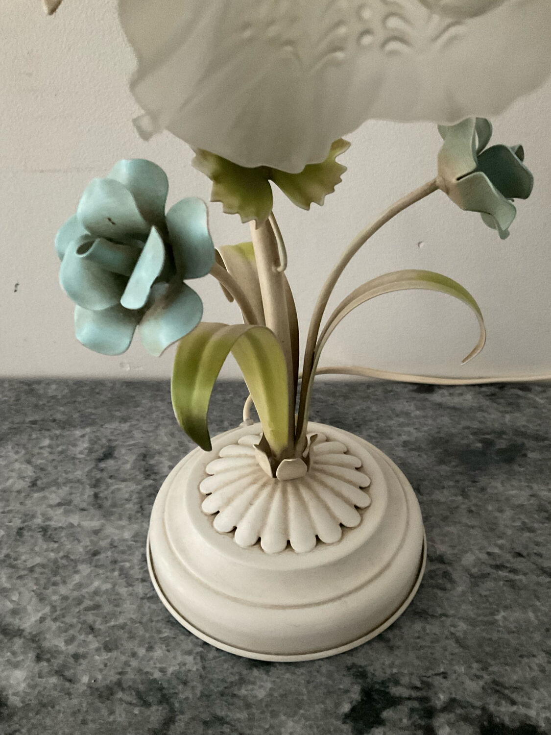 Vintage lamp in metal and glass