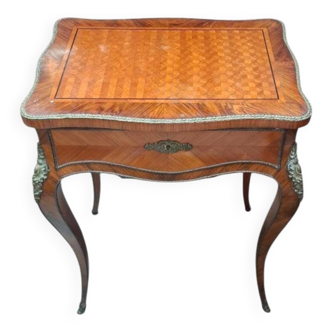 Table d'appoint, travailleuse en marqueterie