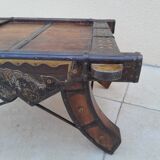 Old Tibetan copper wood coffee table