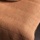Old harvest tablecloth in terracotta tinted hemp