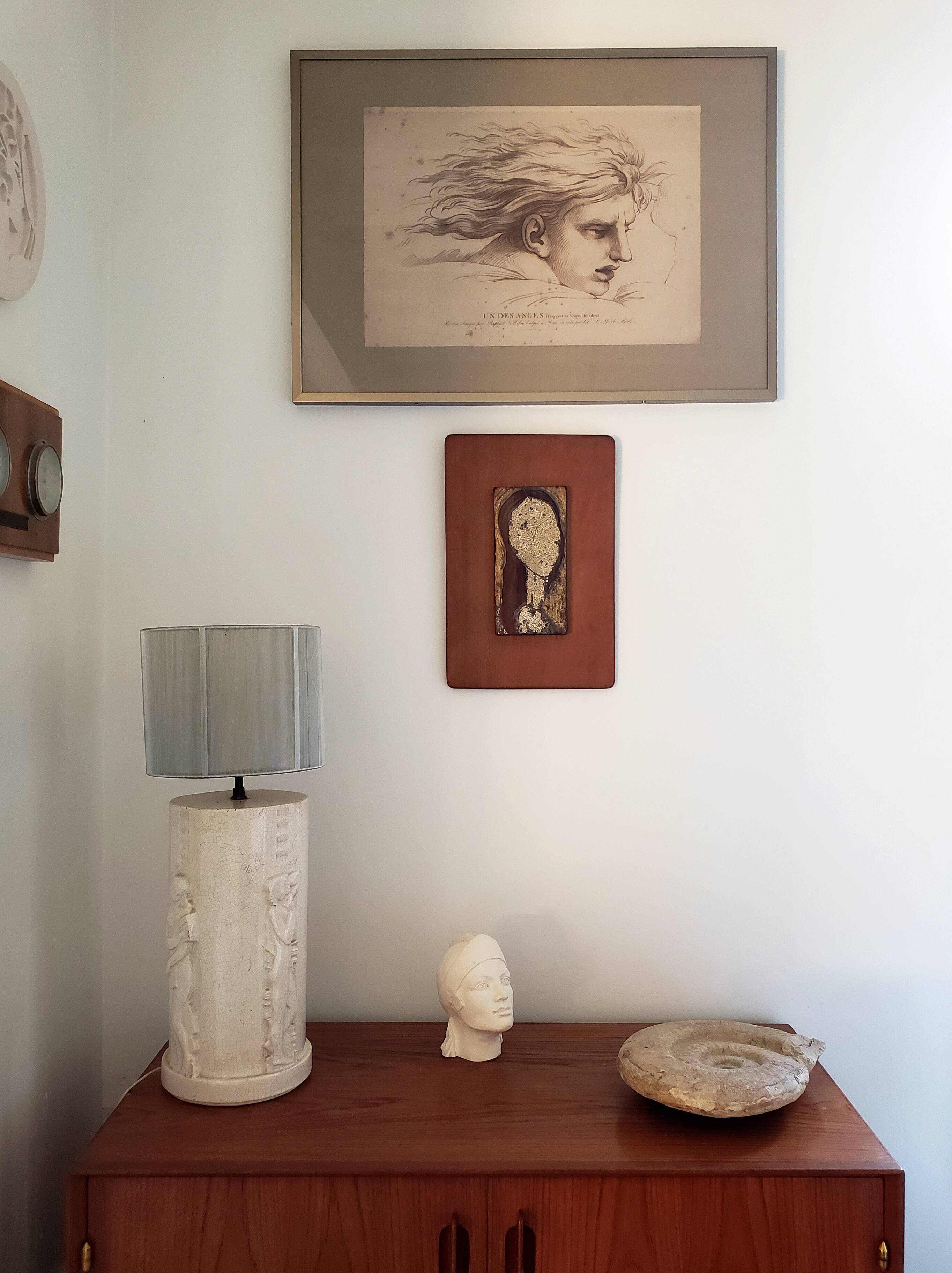 Woman's head in plaster