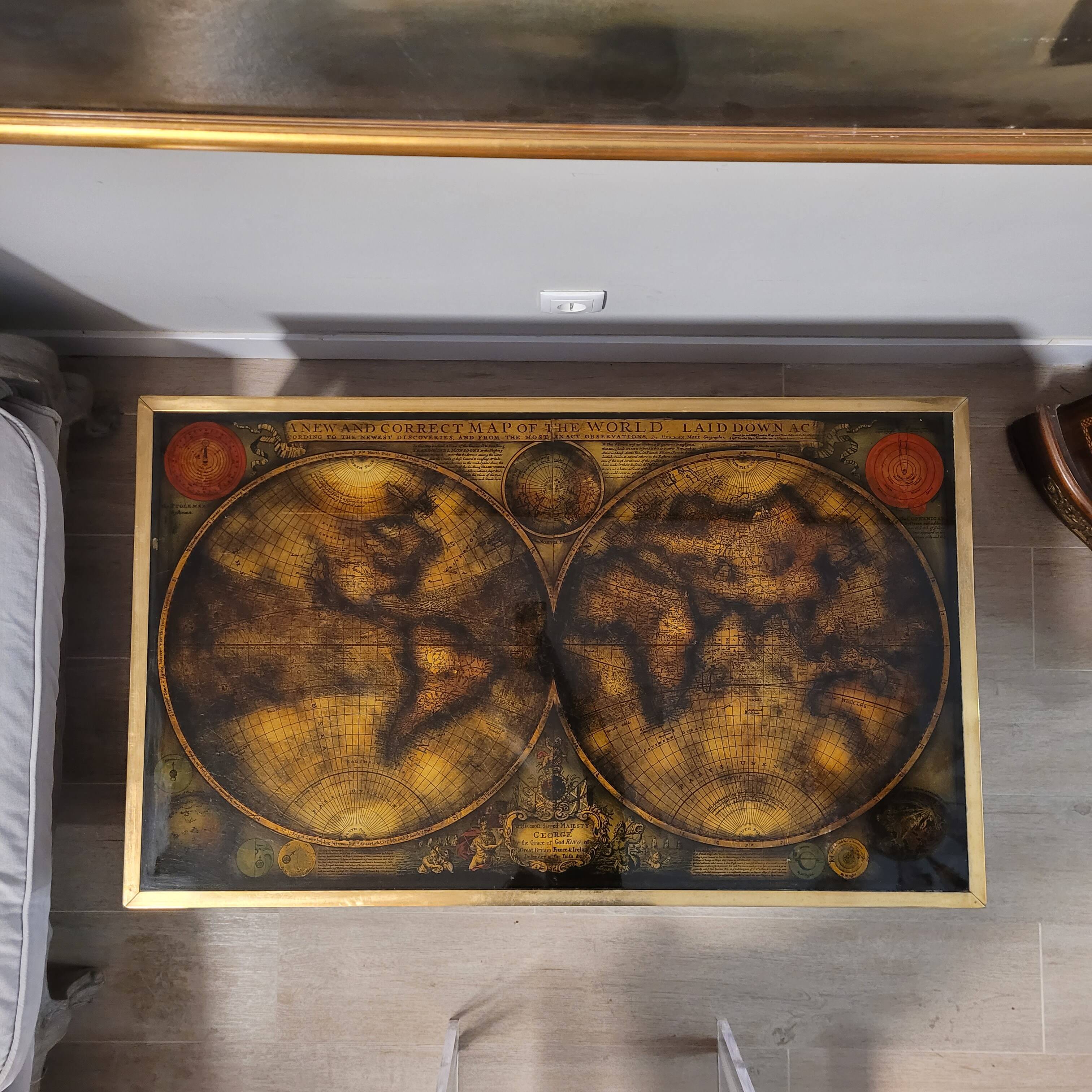 Mesa de centro / Coffee table “Mapa / Globo terráqueo”, , 1970