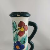 Floral ceramic candlestick, Cerart Monaco, Vintage