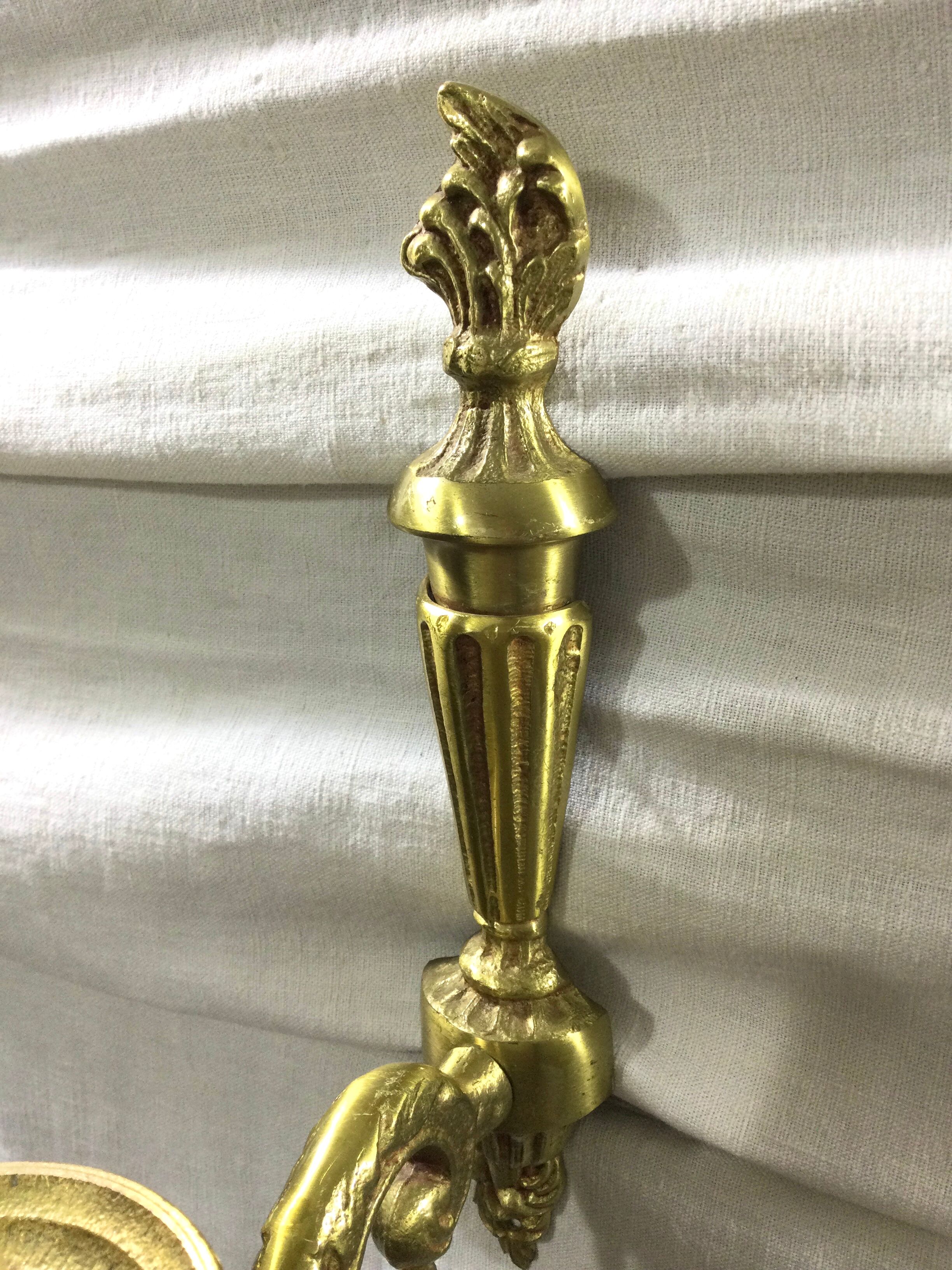 Pair of applique 1 bronze lights