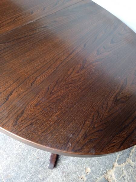 Baumann table + 2 wooden extensions ep 1970