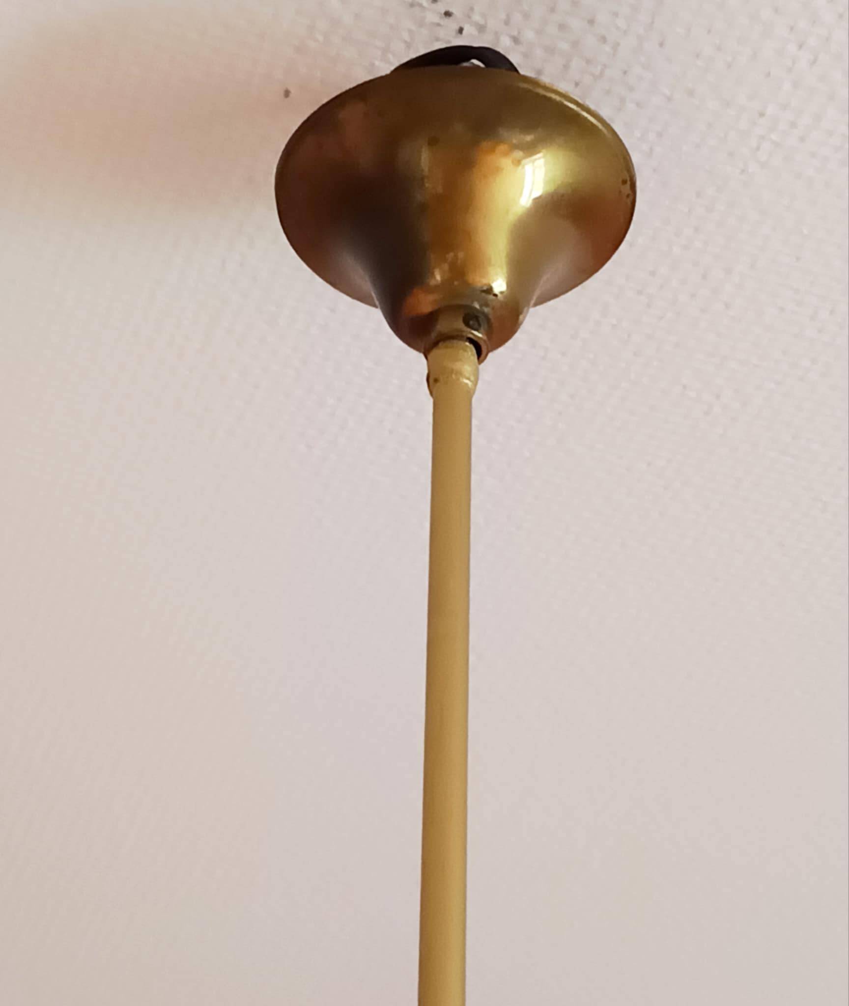 Vintage 1950 glass cylinder pendant light