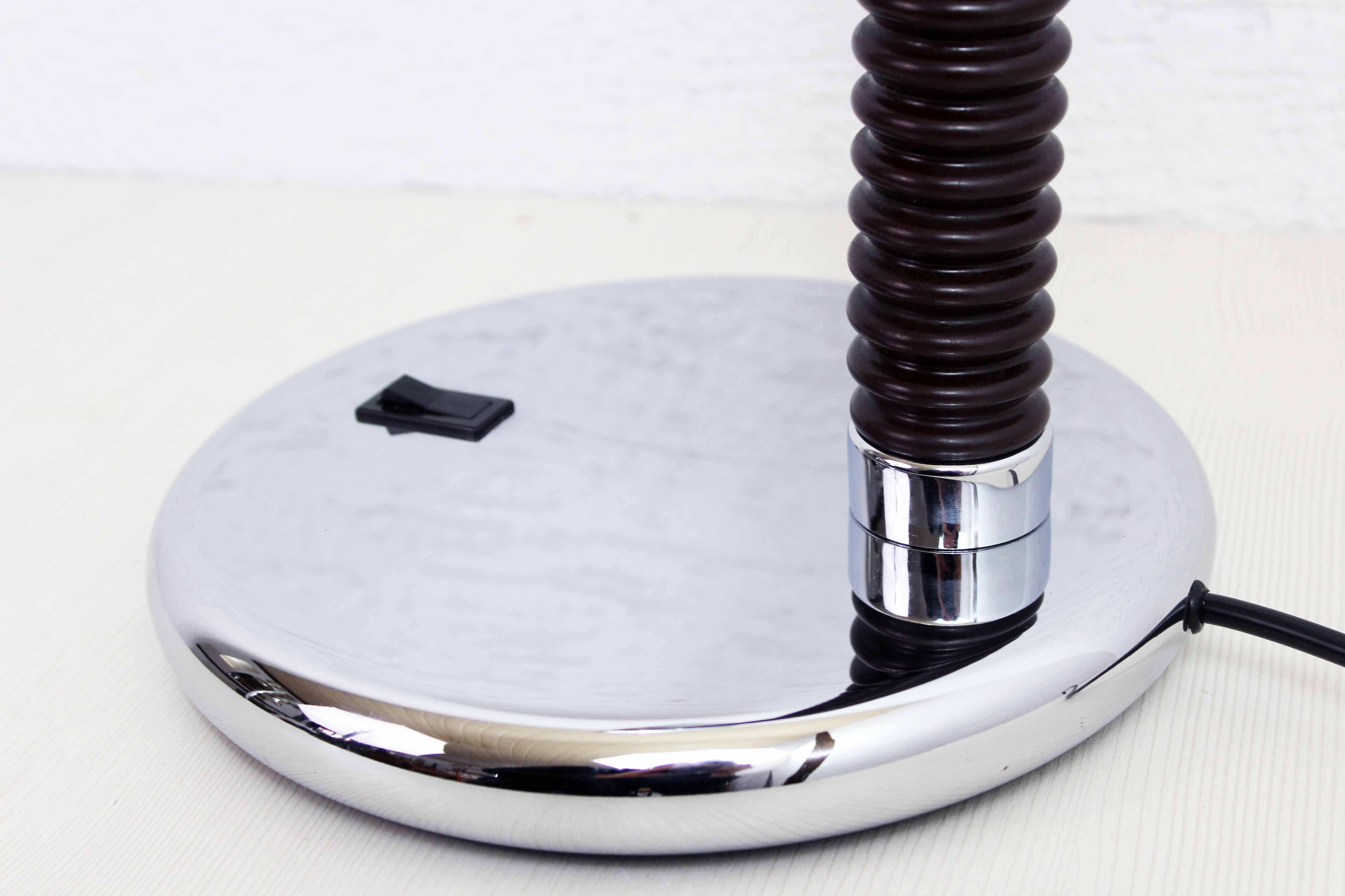 Chromed metal desk lamp