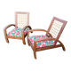 A pair of vintage rope and wood armchairs
