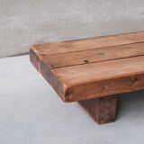 Brutalist oak mid-century belgium sleeper coffee table