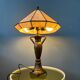 Lampe de table Tiffany Art déco en vitrail violet