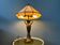 Lampe de table Tiffany Art déco en vitrail violet