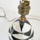 Black and white ceramic lamp base with geometric design Vintage