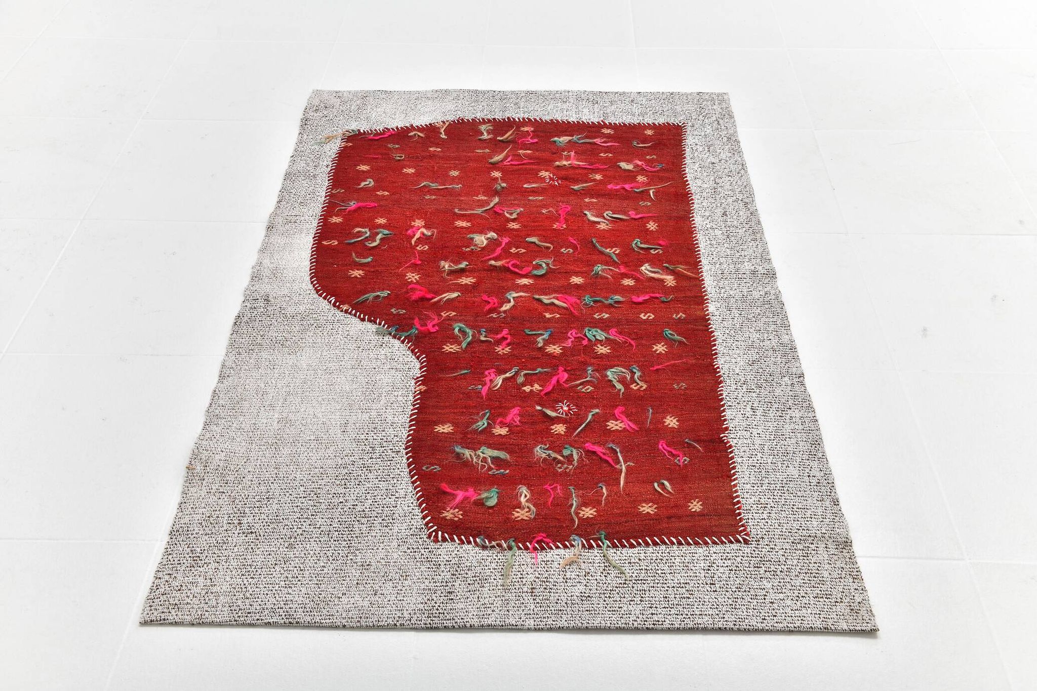 3x5 Red Contemporary Vintage Kilim Rug, 105x149Cm