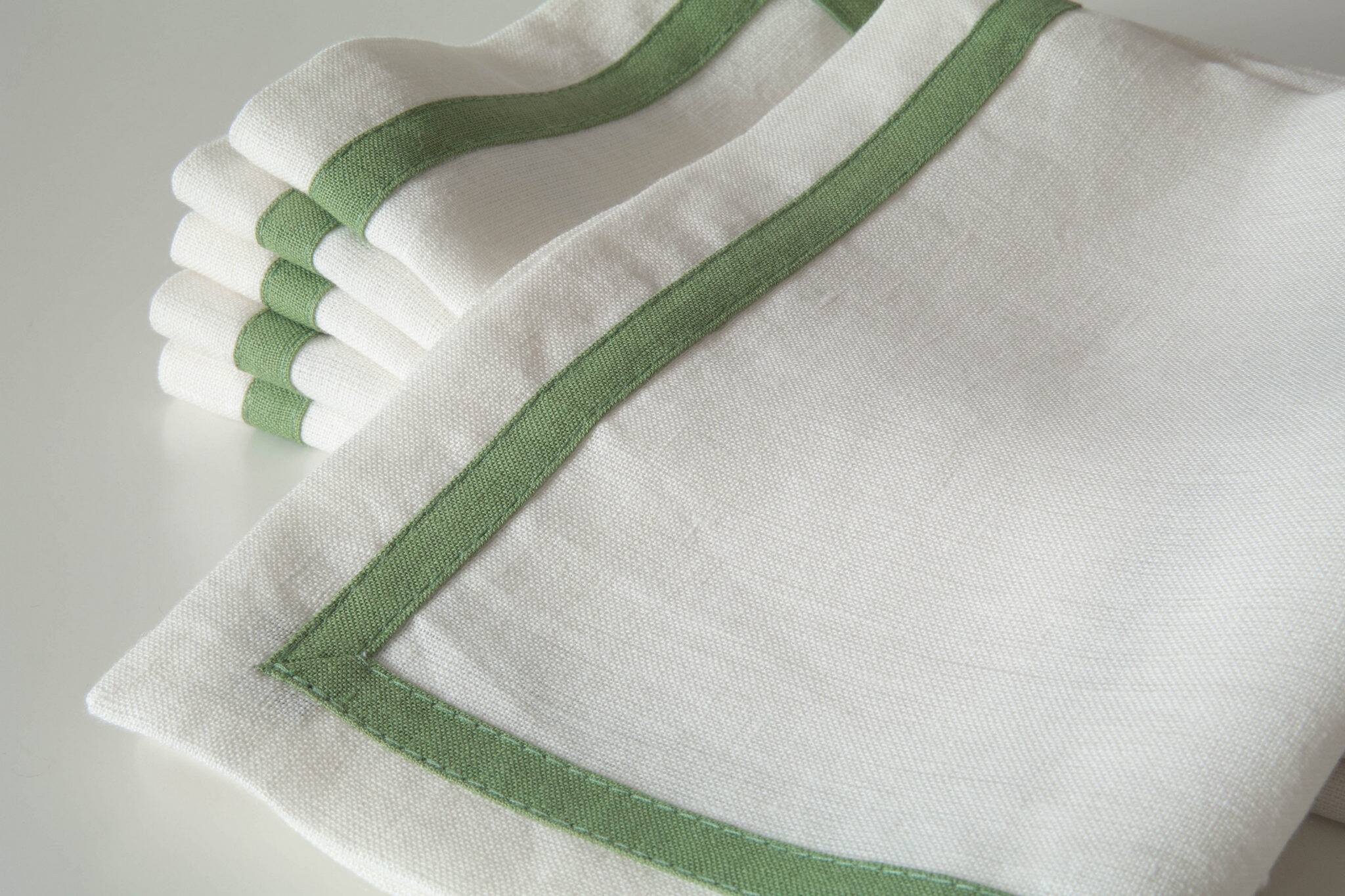 100% linen napkins with edging 20"x20" (50x50cm) - Set 6 Napkins