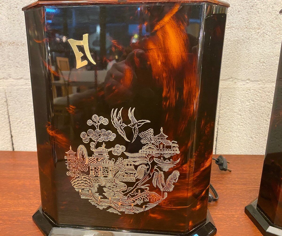 Pair of table lamps Éric Maville, Circa 70