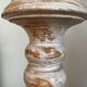 Wooden baluster lamp base with white cherry patina