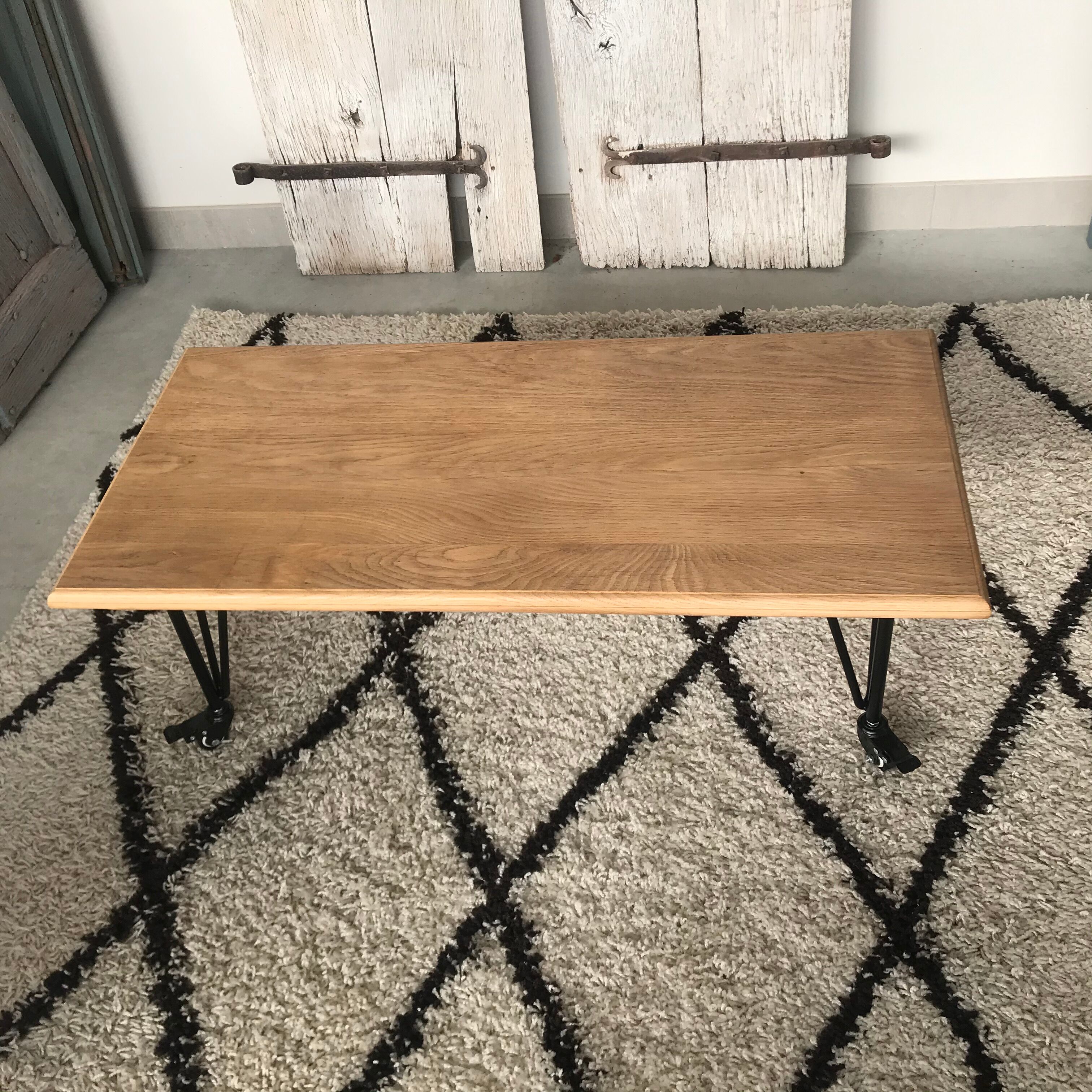 Solid oak coffee table