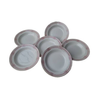 6 Sarreguemines soup plates