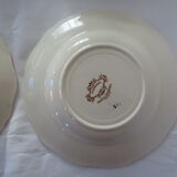 4 plates sarreguemines, hollow faience flowers strasbourg