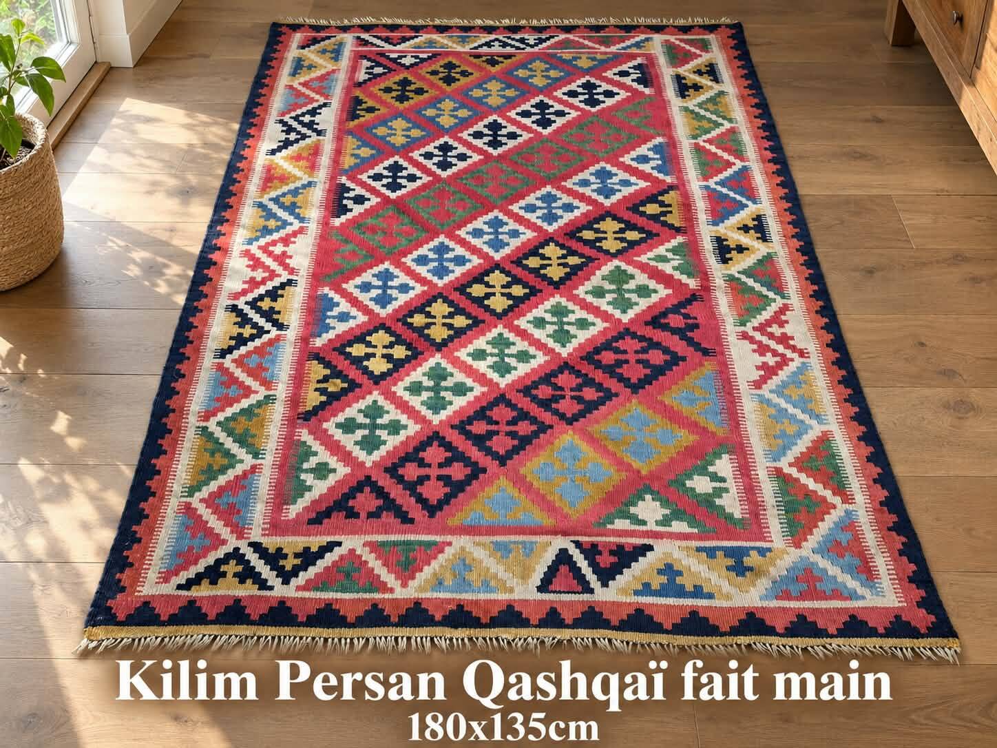 Handmade Persian Qashqai rug 180x135cm