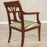 Set of Armchairs in Classicizing Forms in Striped Upholstery, 1990s