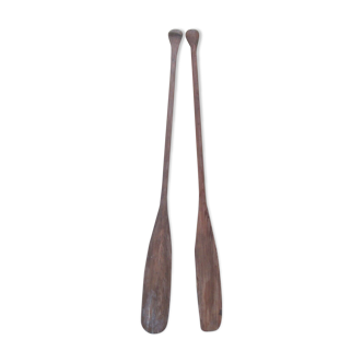 Pair of old wooden paddles or oars