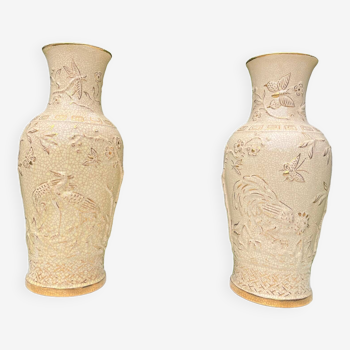 Paire de vases longwy xxl