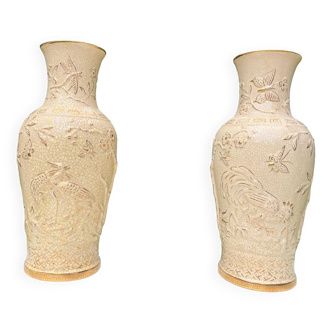 Pair of longwy xxl vases