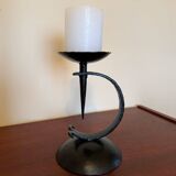 Brutalist wrought iron candle holder from the 60s