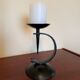 Brutalist wrought iron candle holder from the 60s