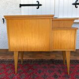 Vintage furniture with sewing machine light wood