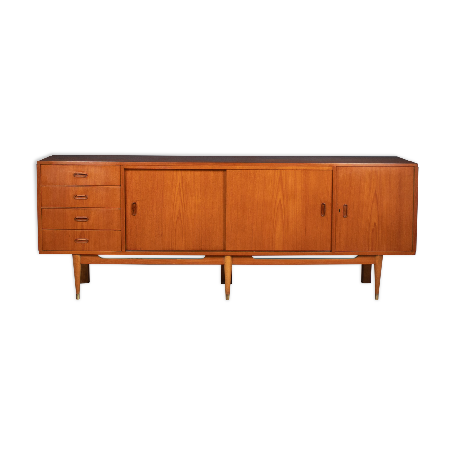 Retro Teak Danish 1960s Long Mid Century Sideboard
