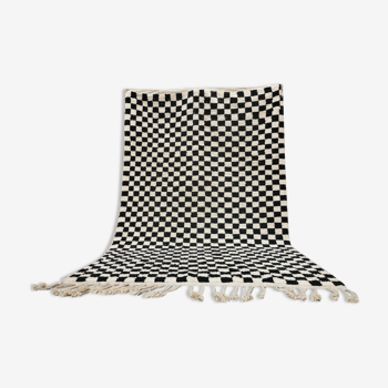 Checkered rug, Moroccan checkered rug, tapis carré, tapis marocain, tapis echecs, wool rug