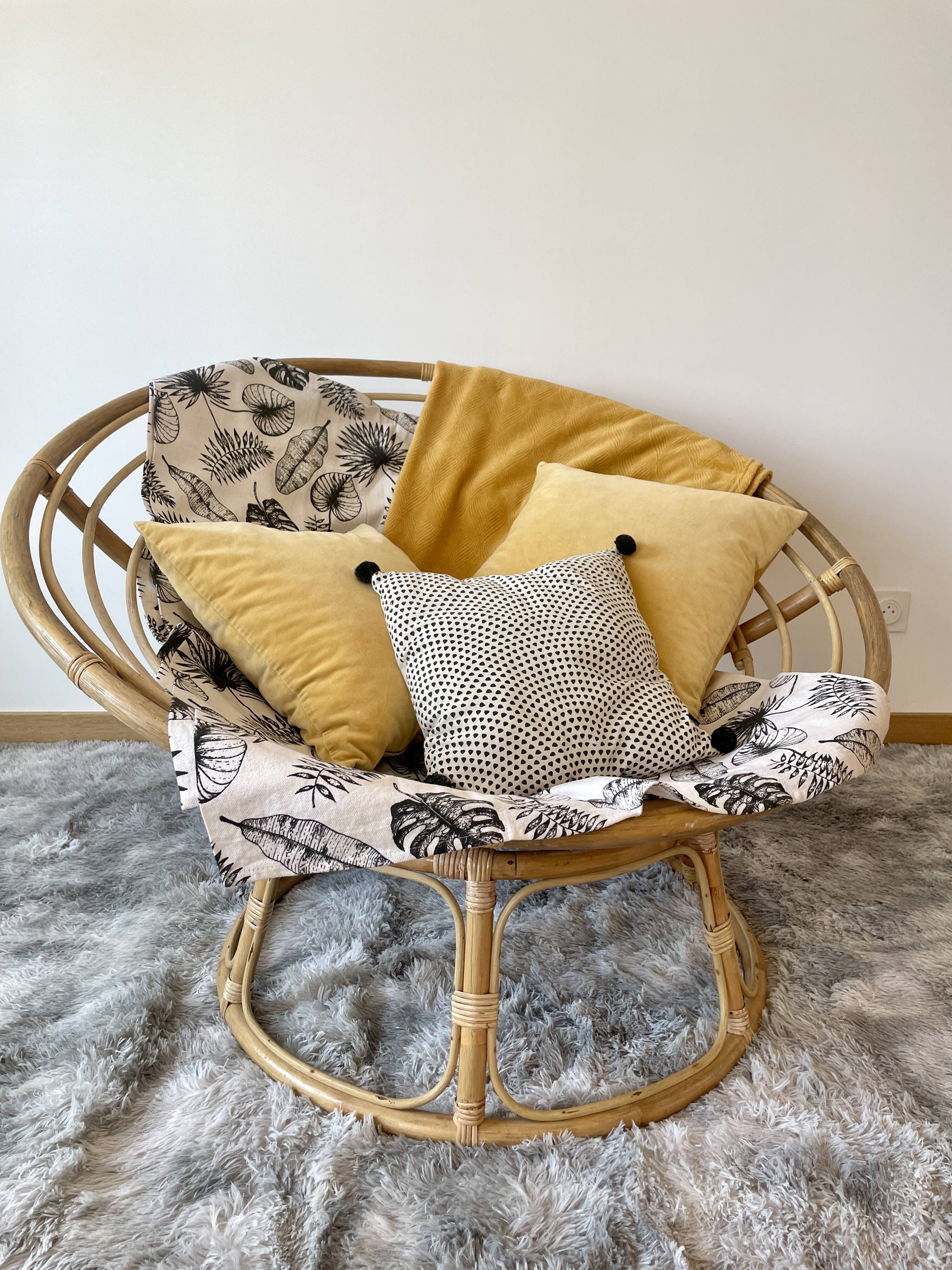 Papasan armchair or rattan loveseat