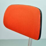 Ahrend De Cirkel Industrial Desk Chair with Orange Fabric Upholstery 1950s
