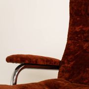 Swedish swivel armchair in velvet, 1970s