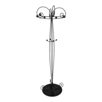 1980s Italian Postmodern Wrought Iron Coat Rack and Standing Hall Tree