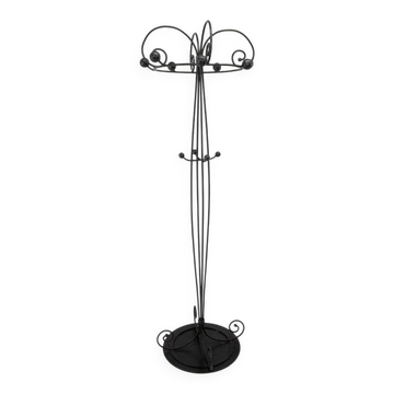 1980s Italian Postmodern Wrought Iron Coat Rack and Standing Hall Tree