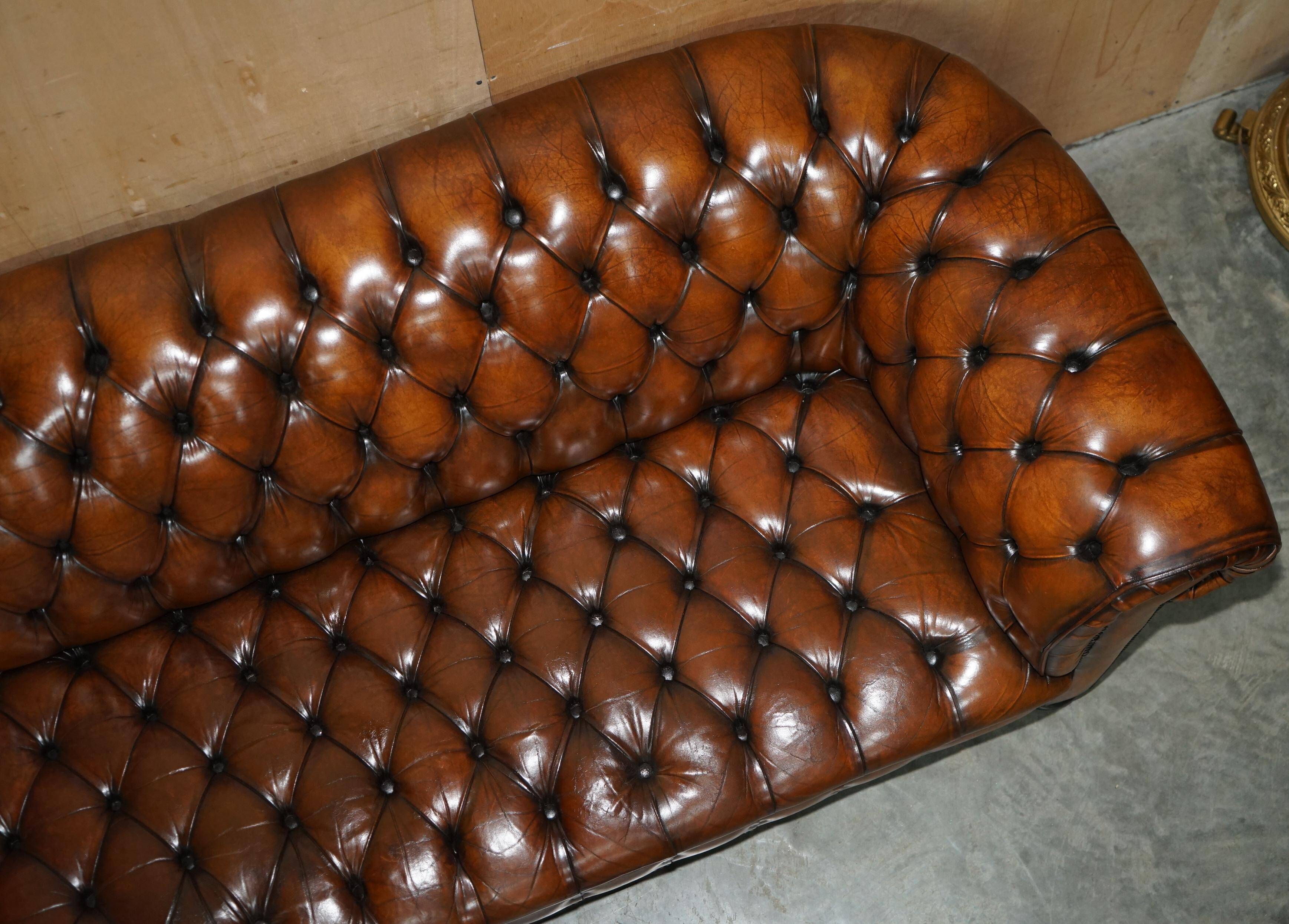 Chesterfield leather sofa, Art Deco style, fully restored.