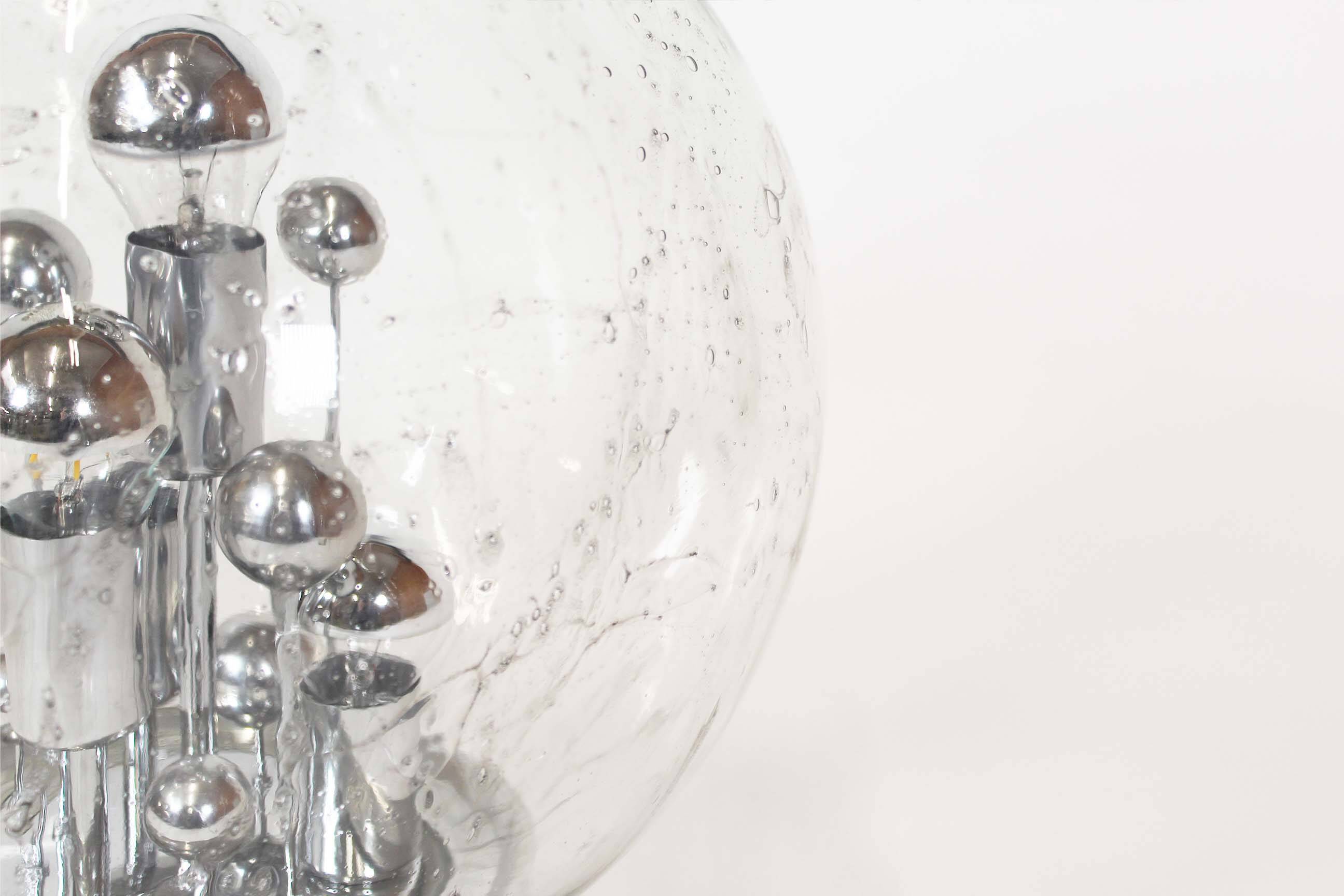 Stunning Mid-Century Modern Ice Glass Table Lamps by Doria Leuchten, Germany 1960’s