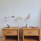 Pair of vintage rattan bedside tables from the 1970s.