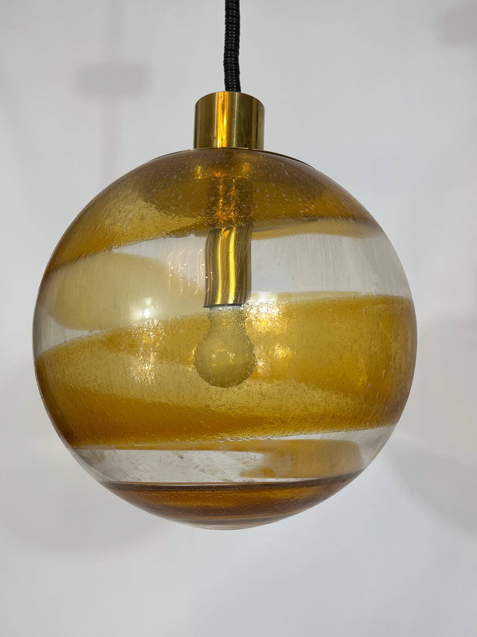 Mid-century Italian Murano glass sphere pendant lamp from 60s