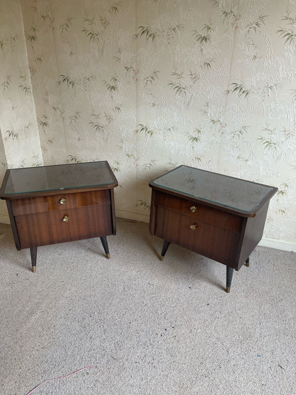 Scandinavian style bedside tables 1970s