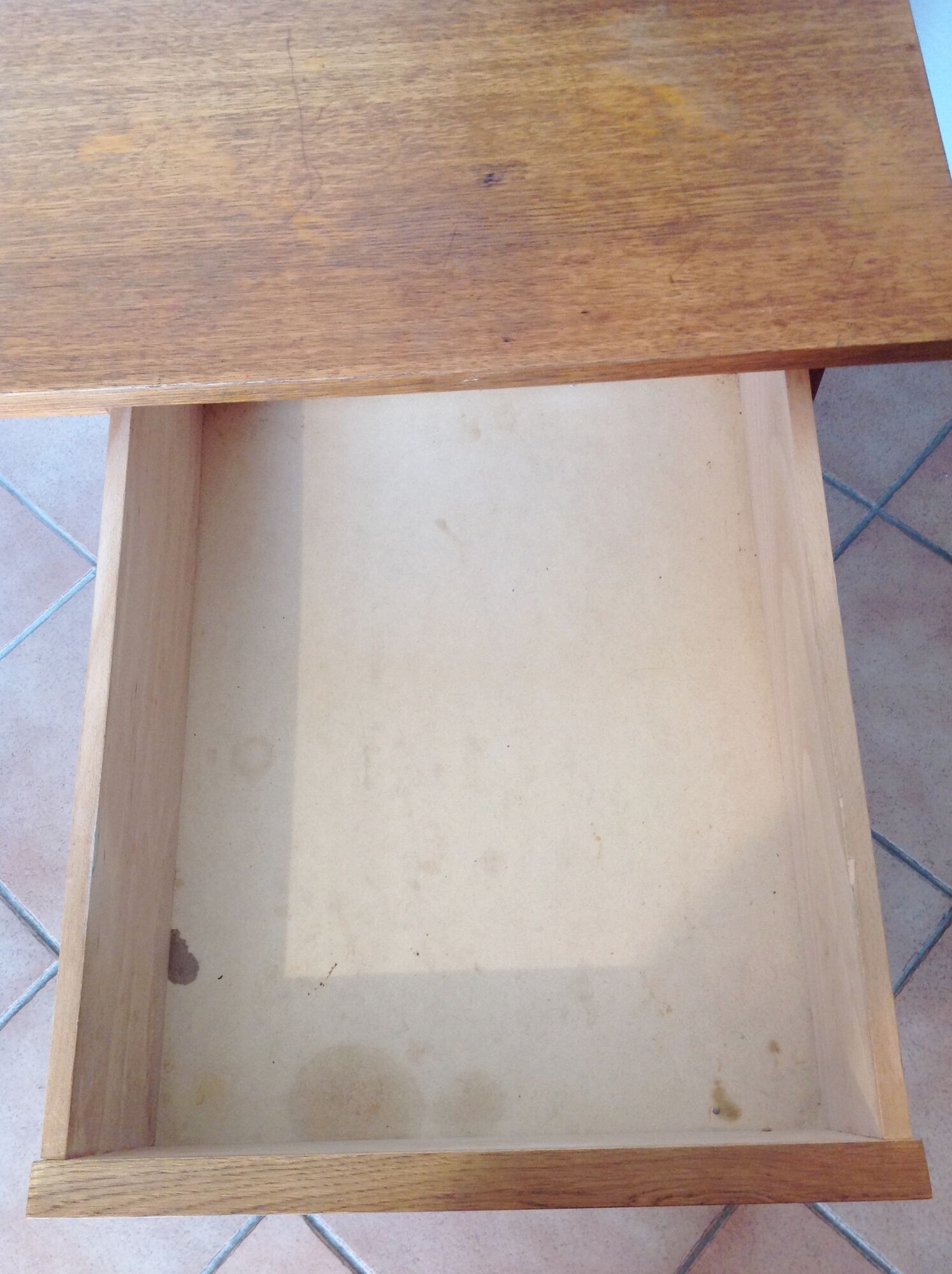 Scandinavian-style verni chene desk / vintage 60s