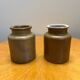 Set of two vintage stoneware pots