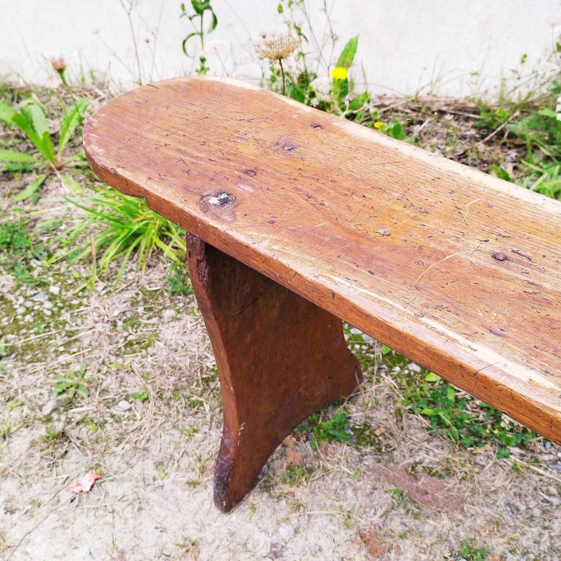 Old authentic vintage wooden farm bench No.1