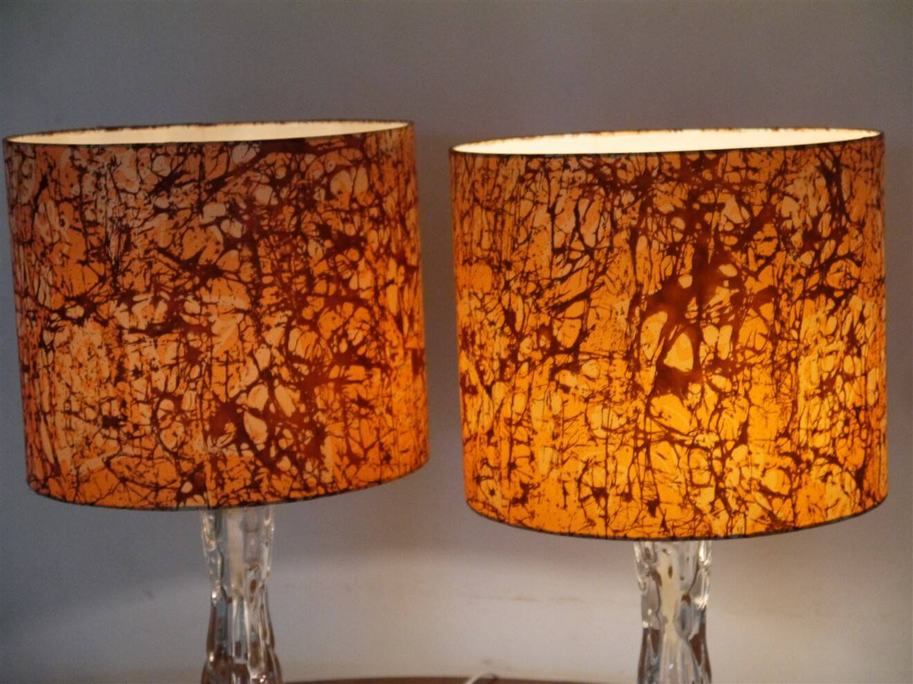Pair of crystal lamps model RD477 by Carl Fagerlund