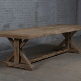 Table de ferme – Modèle Cross – 300 x 100 cm – Chêne ancien massif