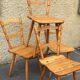 Set of 4 Vintage Beech Chairs Bistro Country Feet Compass